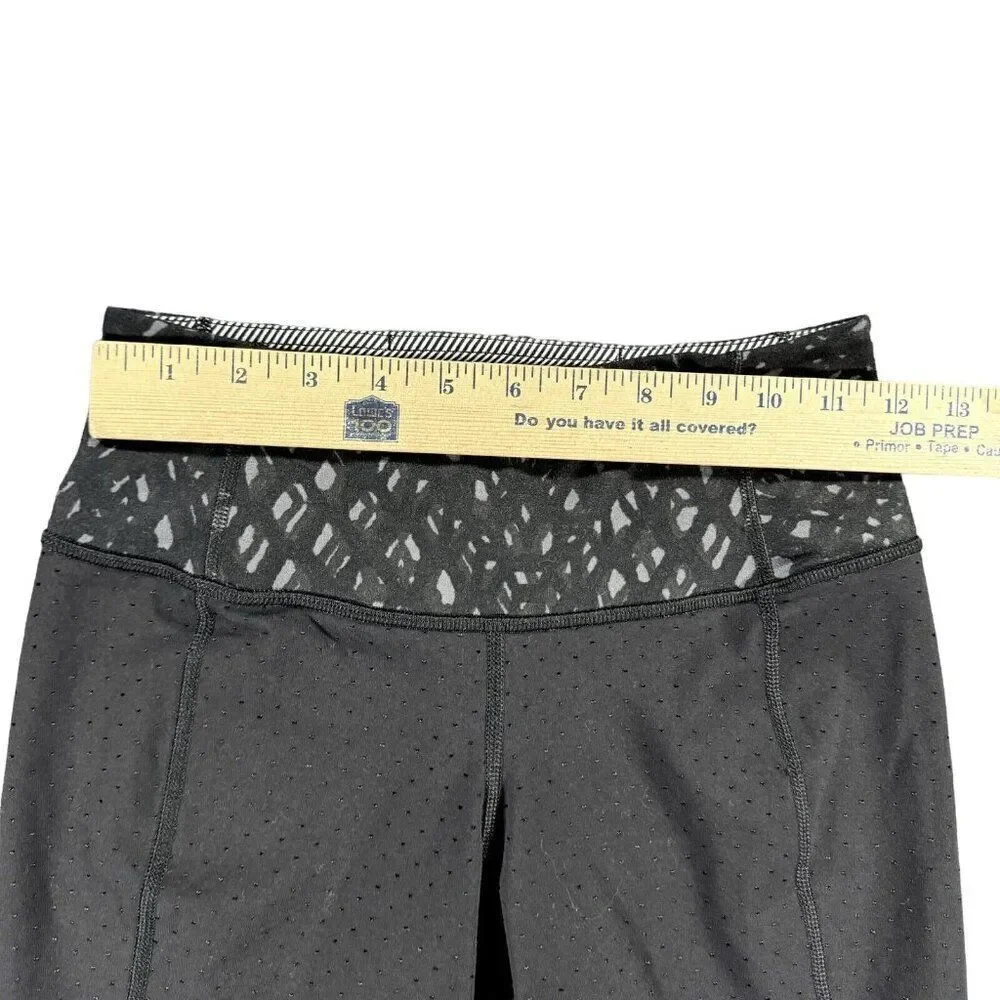 Lululemon Leggings Womens 2 Black Gather Crow Crop II Shine Dot Black Activewear